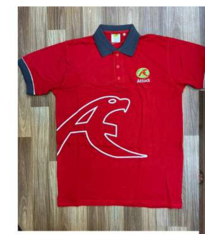 Attock Petroleum branded red polo shirt manufactured by T&F Textiles