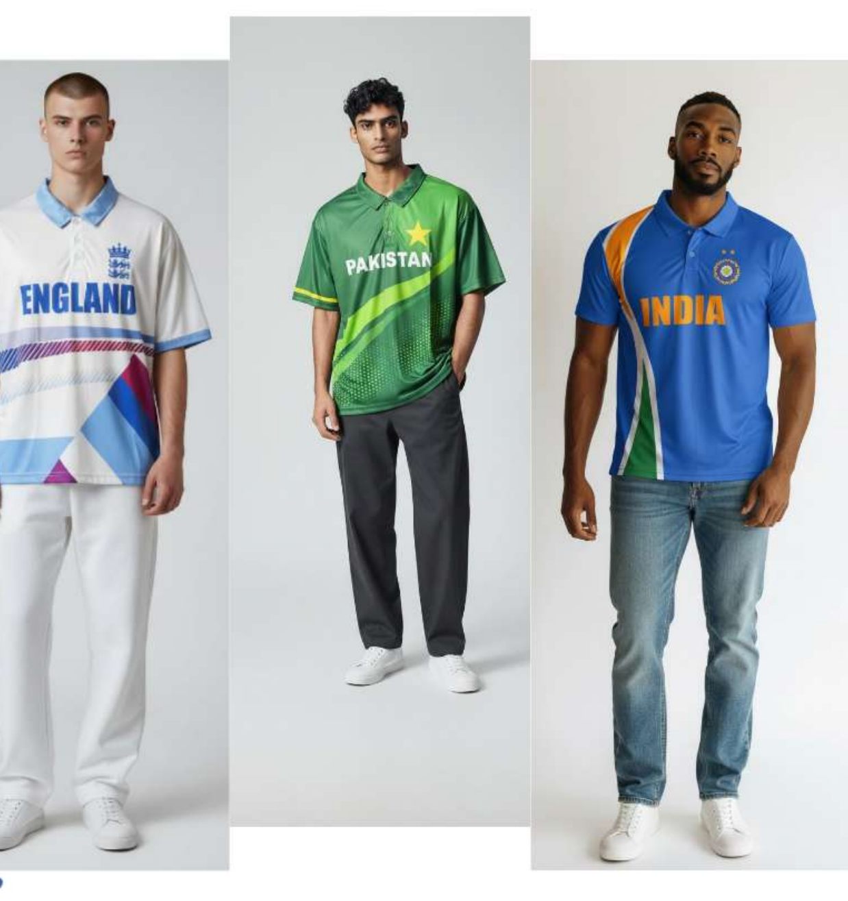 England Pakistan India cricket team polos